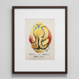 Colorful abstract art piece with 'Bogotó - Colombia Abril 2026' text on a beige background